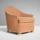 attribution Donald Deskey, Lounge chair, c. 1935, upholstery, painted wood