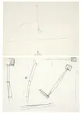Ohne Titel (zu Hirschdenkmäler) by Joseph Beuys, 1982, 2 Zeichnungen, schwarzer Kugelschreiber bzw. schwarzer Filzstift, jeweils auf Papier, sold Nov 2010
