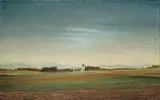 Franz Lenk, Deisterlandschaft, 1931, Öl und Eitempera auf Leinwand, auf Holz aufgezogen