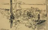 Max Liebermann, Am Luganer See, 1902, Kreide auf Papier (aus einem Zeichenblock)