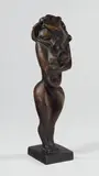 Conrad Felixmüller, Stehende – Frau mit offenen Haar (Eva), 1923, Bronze mit braunschwarzer Patina. Höhe (mit Plinthe): 31,3 cm (12 ⅜ in. )