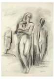 Willi Baumeister, Maler und Modell, 1913, Kohle auf Papier