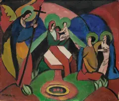 Verehrung by Josef Eberz, 1916, Öl auf Pappe, sold May 2013