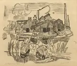 Max Beckmann, Die Anglerinnen, 1919, Lithographie auf Japan