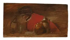 Zecher by Wilhelm Busch, Um 1885, Öl auf Papier, auf Pappe aufgezogen, sold Nov 2012