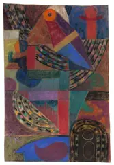 Ida Kerkovius, Entwurf zu einem Ölbild, 1966, Pastell auf drei aneinandergefügten Papieren (2 Bögen Velours-, 1 Blatt Packpapier)