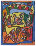 Adolf Hölzel, Kleinteilige Komposition, Um 1928, Pastell und Bleistift auf Papier
