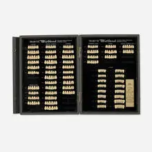 TruByte, Bioblend Anterior Mould Guide, c. 1950, porcelain blended plastic, display case