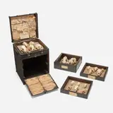 Ron Pippin, Museum Box #2, 2004, wood, bone, fabric, graphite and ink on paper, steel