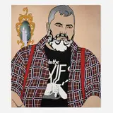 James Gobel, Untitled, 2007, felt, yarn and acrylic on canvas