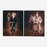 Karl Doyle, Kazakh Eagle Hunter; Horse Trainer (two works from the Nomads of Mongolia series), c. 2015, toned gelatin silver print