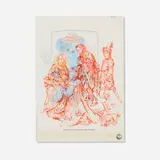 David Godbold, ...nor bears, nor little dogs, 2007, ink on tracing paper over found paper