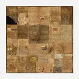 Ron Pippin, Untitled (Wax Manuscripts), wax, nails, found paper and mixed media collage on panel in artist's frame