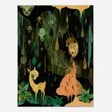 Camille Rose Garcia, The Night Greed, 2004, acrylic and glitter on panel