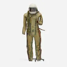 Vintage, High-altitude suit, c. 1955, nylon, metal, rubber