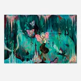 Camille Rose Garcia, Aquamarine Refuse, 2006, acrylic, glitter and gold flake on panel