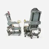 Weber Aircraft Corp., Boeing B-52 bomber pilot and co-pilot ejection seats, c. 1955, painted aluminum, vinyl, canvas