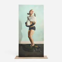 Erik Thor Sandberg, Charity (Portraits of Women), 2006, oil glaze on panel (double-sided)