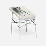 Helmut Newton and Philippe Stark, Baby Sumo with stand, 2020, chrome-plated steel