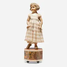 Pierre Imans, Child mannequin, c. 1925, lacquered wax, hair, glass, porcelain, fabric, wood