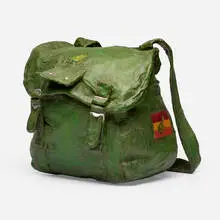 Modern, Untitled (Backpack with Frogs), paper mache, paint, applied decals