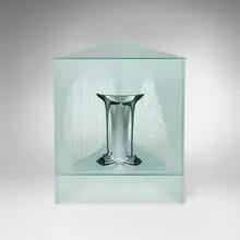 Sydney Cash, Entry, 1984, slumped glass, acid-etched and frosted glass
