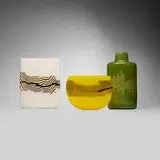Collection of three Dada vases by Lino Tagliapietra, hand-blown glass, sold Nov 2025