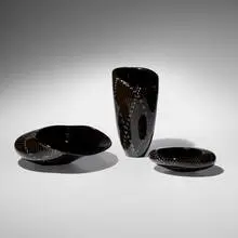 Collection of three Donna in Jeans vases by Lino Tagliapietra, 1988, hand-blown glass, sold Nov 2025