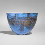 Edwin and Mary Scheier, Early bowl, c. 1960, glazed and incised stoneware