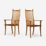 Stephen Swift, High Back Chairs, pair, c. 1995, cherry