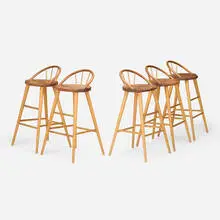 Thomas Moser, Stools, set of five, 2003, cherry, ash