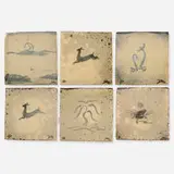 Bernard Leach, Collection of six tiles