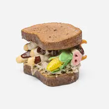Corned Beef on Rye by David Gilhooly, 1999, glazed earthenware, sold Nov 2025