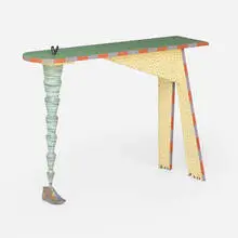 Tom Loeser, Console table with foot, c. 2000, lacquered and painted wood