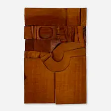 Hugh Townley, West of Truro, 1961, mahagony wood bas relief