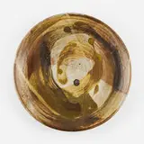 Large charger by Toshiko Takaezu, c. 1972, glazed stoneware, sold Nov 2025