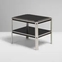 attribution Lurelle Guild, Occasional table, c. 1933, Bakelite, aluminum, lacquered wood