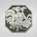 Joseph Anthony Atchison, Art Deco wall plaque with nude male holding a torch, c. 1945, cast aluminum