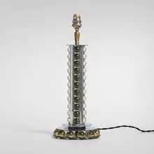 Machine Age, Table lamp base, c. 1940, glass, chrome-plated steel