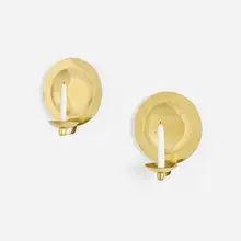 Kaija Aarikka, Uusikuu candle wall sconces, pair, 1974, brass
