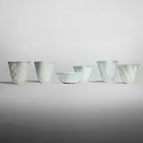 Friedl Holzer-Kjellberg, Collection of six vessels, c. 1965, glazed rice porcelain