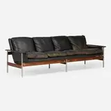 Sven Dysthe, Sofa, model 7001, c. 1960, rosewood, leather upholstery, steel