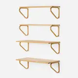 Wall-mounted shelves model 112B, set of four by Alvar Aalto, laminated birch, sold Apr 2026