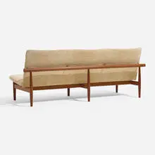 Japan sofa by Finn Juhl, 1953, teak, upholstery, sold Apr 2026