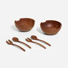 Salad set by Kay Bojesen, c. 1955, teak, sold Apr 2026