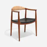 The Chair by Hans J. Wegner, teak, cane, sold Apr 2026