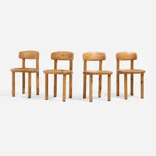 Rainer Daumiller, Dining chairs, set of four, c. 1975, pine