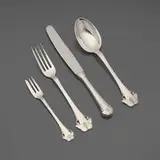 Figast, Butterfly flatware set, c. 1919, .826 silver, .800 silver, stainless steel