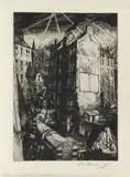 Shelters in a Tenement Lane by Ian Fleming Rsa Rsw Rwa Rgi Lld HonDart, sold Jun 2018