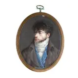 Louis-François Aubry, A copy of the artist's self portrait., Watercolour on ivory, gilt-brass frame with engraved designs to the reverse